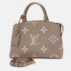 Pre Owned Louis Vuitton Monogram Empreinte Petit Palais Pm Shoulder Tourterelle Creme