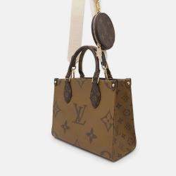 Pre Owned Louis Vuitton Handbag Monogram Reverse Giant On-The-Go Pm