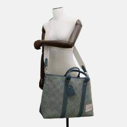 Pre Owned Louis Vuitton Monogram Washed Denim Weekend Tote Bag Nm