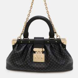Pre Owned Louis Vuitton Nanogram Calf Leather Monogram Clutch Bag Black