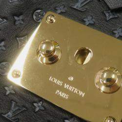 Pre Owned Louis Vuitton Nanogram Calf Leather Monogram Clutch Bag Black