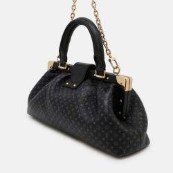 Pre Owned Louis Vuitton Nanogram Calf Leather Monogram Clutch Bag Black