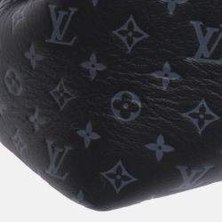 Pre Owned Louis Vuitton Nanogram Calf Leather Monogram Clutch Bag Black