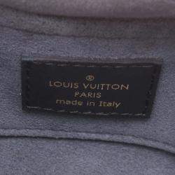 Pre Owned Louis Vuitton Nanogram Calf Leather Monogram Clutch Bag Black