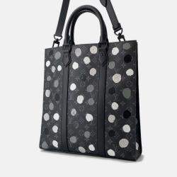 Pre Owned Louis Vuitton Monogram Eclipse Handbag With Painted Dots Lv X Yk Sac Plat Black