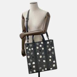 Pre Owned Louis Vuitton Monogram Eclipse Handbag With Painted Dots Lv X Yk Sac Plat Black