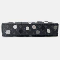 Pre Owned Louis Vuitton Monogram Eclipse Handbag With Painted Dots Lv X Yk Sac Plat Black
