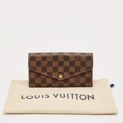 Pre Owned Louis Vuitton Damier Ebene Canvas Sarah Wallet