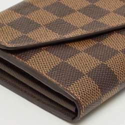 Pre Owned Louis Vuitton Damier Ebene Canvas Sarah Wallet