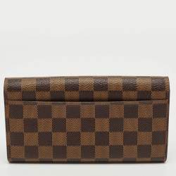 Pre Owned Louis Vuitton Damier Ebene Canvas Sarah Wallet