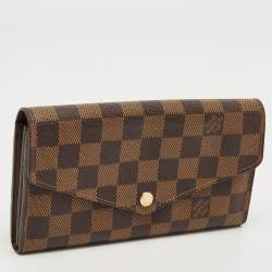 Pre Owned Louis Vuitton Damier Ebene Canvas Sarah Wallet