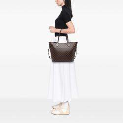 Pre Owned Louis Vuitton Brown Damier Ebene Neverfull MM