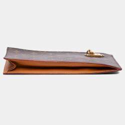 Pre Owned Louis Vuitton Brown Monogram Legacy Chain Clutch