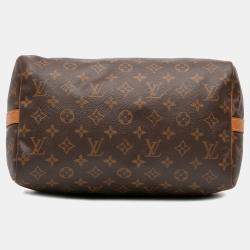 Pre Owned Louis Vuitton Brown Monogram Speedy Bandouliere 30