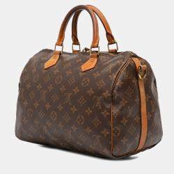 Pre Owned Louis Vuitton Brown Monogram Speedy Bandouliere 30