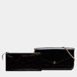 Pre Owned Louis Vuitton Black Monogram Vernis Pochette Felicie