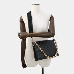 Pre Owned Louis Vuitton Coussin Black Monogram Pattern Lamb Leather PM Crossbody Bag