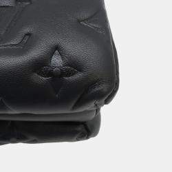 Pre Owned Louis Vuitton Coussin Black Monogram Pattern Lamb Leather PM Crossbody Bag