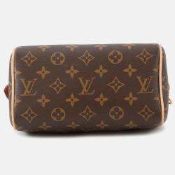 Pre Owned Louis Vuitton Speedy Bandouliere Red/Brown Monogram Size 20