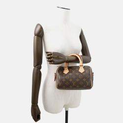 Pre Owned Louis Vuitton Speedy Bandouliere Red/Brown Monogram Size 20