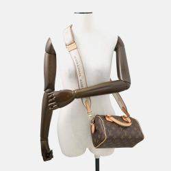 Pre Owned Louis Vuitton Speedy Bandouliere Red/Brown Monogram Size 20