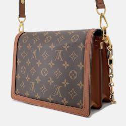 Pre Owned Louis Vuitton Dauphine Noir Monogram Monogram Reverse Canvas Size MM
