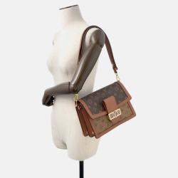 Pre Owned Louis Vuitton Dauphine Noir Monogram Monogram Reverse Canvas Size MM