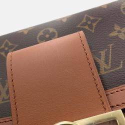 Pre Owned Louis Vuitton Dauphine Noir Monogram Monogram Reverse Canvas Size MM