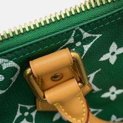 Pre Owned Louis Vuitton Speedy P9 Bandouliere Green/Vert Calf Leather Size 40