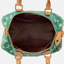 Pre Owned Louis Vuitton Speedy P9 Bandouliere Green/Vert Calf Leather Size 40