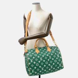Pre Owned Louis Vuitton Speedy P9 Bandouliere Green/Vert Calf Leather Size 40
