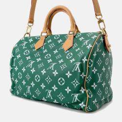 Pre Owned Louis Vuitton Speedy P9 Bandouliere Green/Vert Calf Leather Size 40