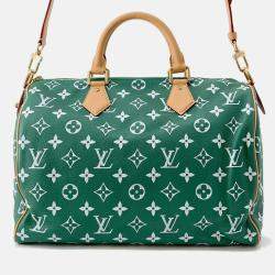 Pre Owned Louis Vuitton Speedy P9 Bandouliere Green/Vert Calf Leather Size 40
