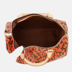 Pre Owned Louis Vuitton Speedy Orange/Brown Monogram Graffiti Size 30