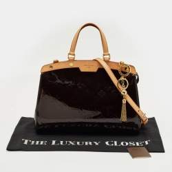 Pre Owned Louis Vuitton Amarante Monogram Vernis Brea MM Bag