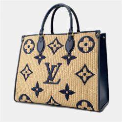 Pre Owned Louis Vuitton Monogram Raffia On-The-Go Tote Bag Mm