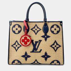 Pre Owned Louis Vuitton Monogram Raffia On-The-Go Tote Bag Mm