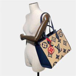 Pre Owned Louis Vuitton Monogram Raffia On-The-Go Tote Bag Mm