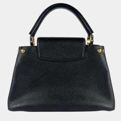 Pre Owned Louis Vuitton Capucines Pm Handbag Shoulder Bag In Black Leather