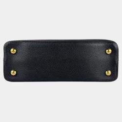 Pre Owned Louis Vuitton Capucines Pm Handbag Shoulder Bag In Black Leather