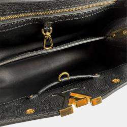 Pre Owned Louis Vuitton Capucines Pm Handbag Shoulder Bag In Black Leather