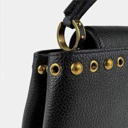 Pre Owned Louis Vuitton Capucines Pm Handbag Shoulder Bag In Black Leather