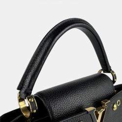 Pre Owned Louis Vuitton Capucines Pm Handbag Shoulder Bag In Black Leather
