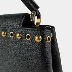 Pre Owned Louis Vuitton Capucines Pm Handbag Shoulder Bag In Black Leather