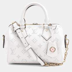 Pre Owned Louis Vuitton Speedy Bandouliere 20 Handbag Shoulder Bag White