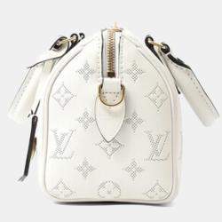 Pre Owned Louis Vuitton Speedy Bandouliere 20 Handbag Shoulder Bag White
