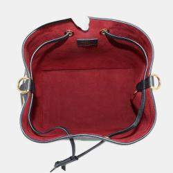 Pre Owned Louis Vuitton Neo Noe Mm Two-Way Monogram Empreinte Handbag In Black And Beige Leather With Rfid