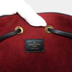 Pre Owned Louis Vuitton Neo Noe Mm Two-Way Monogram Empreinte Handbag In Black And Beige Leather With Rfid