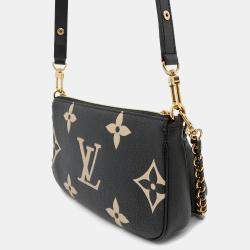 Pre Owned Louis Vuitton Two-Tone Monogram Empreinte Multi Pochette Accessoires Shoulder Bag Black