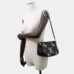 Pre Owned Louis Vuitton Two-Tone Monogram Empreinte Multi Pochette Accessoires Shoulder Bag Black